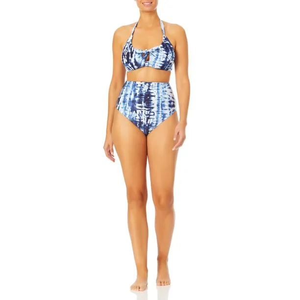 Time and Tru Women's and Women's Plus Vertical Tie Dye Swimsuit