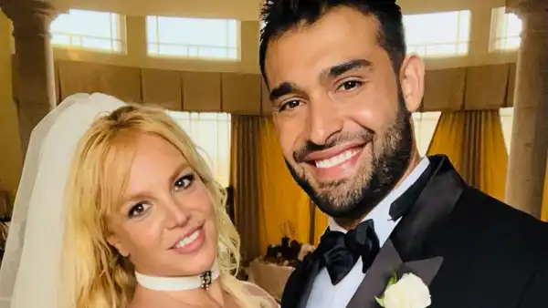 Britney Spears Wears Custom Versace Dress for Sam Asghari Wedding: See the Photos
