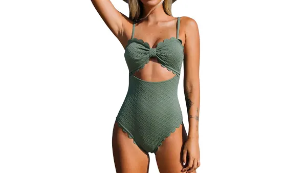 green swimsuit