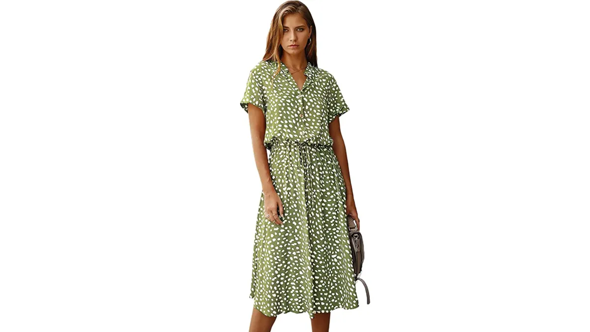 green print dress