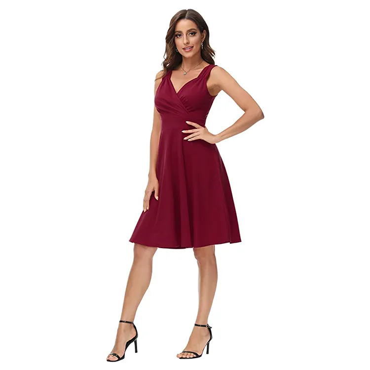 red wedding guest dress