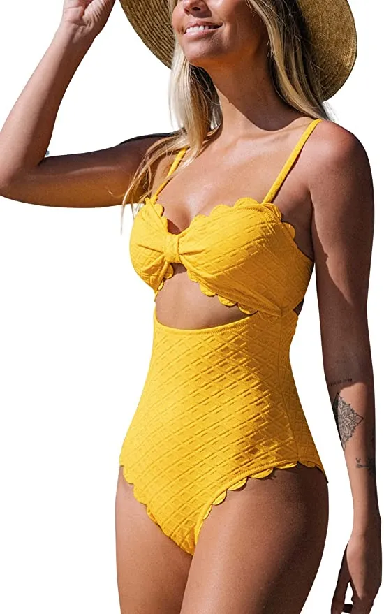 yellow swimsuit