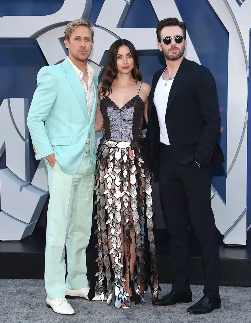Ana de Armas Sparkles Sequins Gray Man Premiere Ryan Gosling Chris Evans