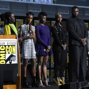 ‘Black Panther’ Cast Honored Chadwick Boseman’s Legacy During Comic-Con Appearance: 'I Can Feel His Hand'