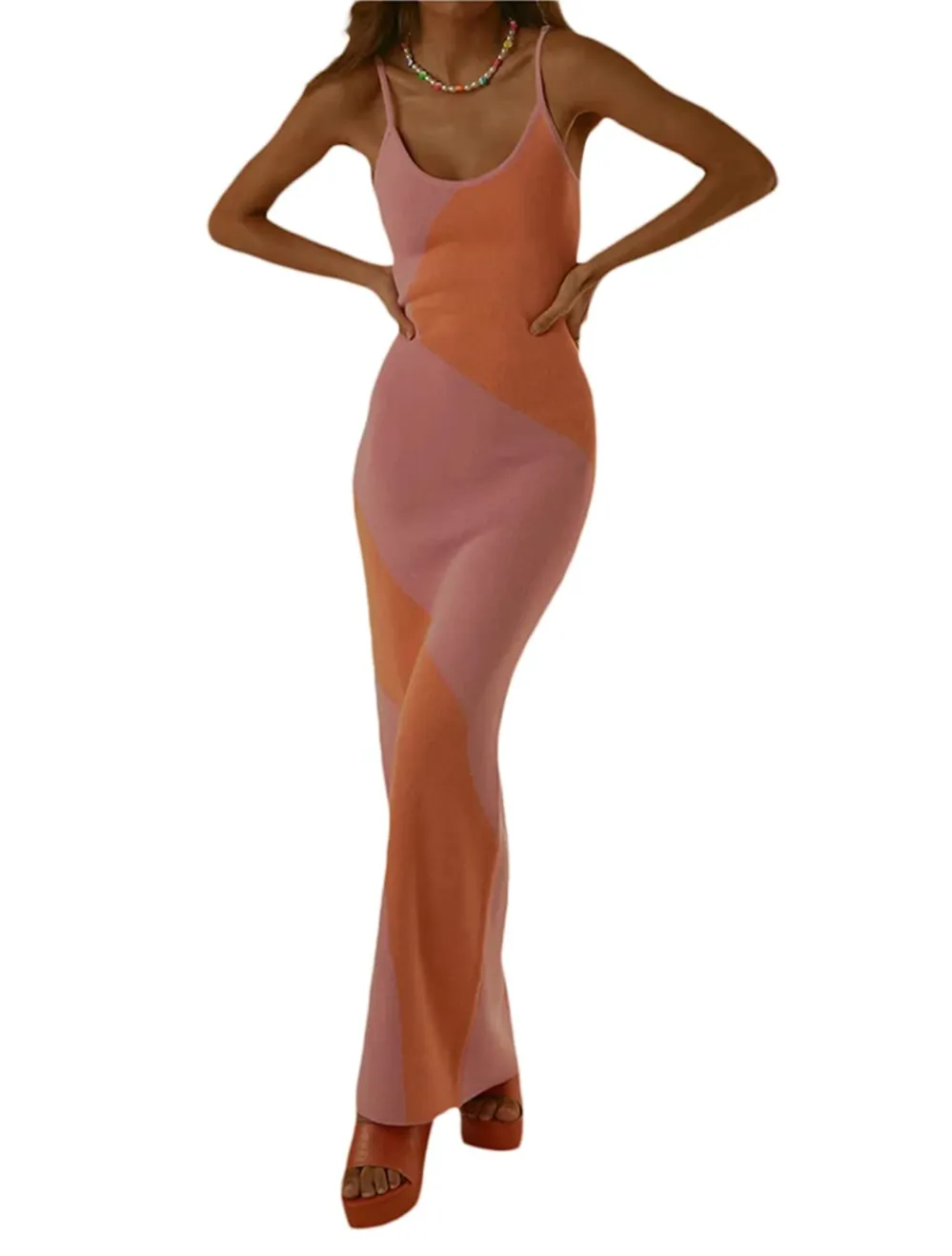 Fabumily Knit Bodycon Maxi Dress