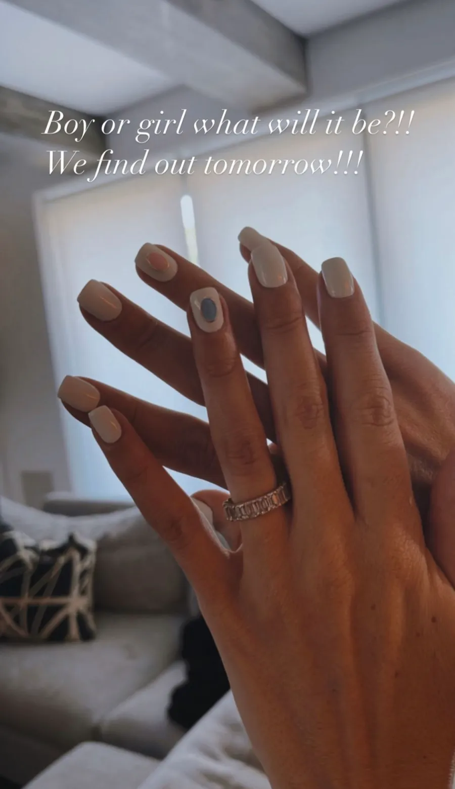 Heather Rae Young nails for gender reveal