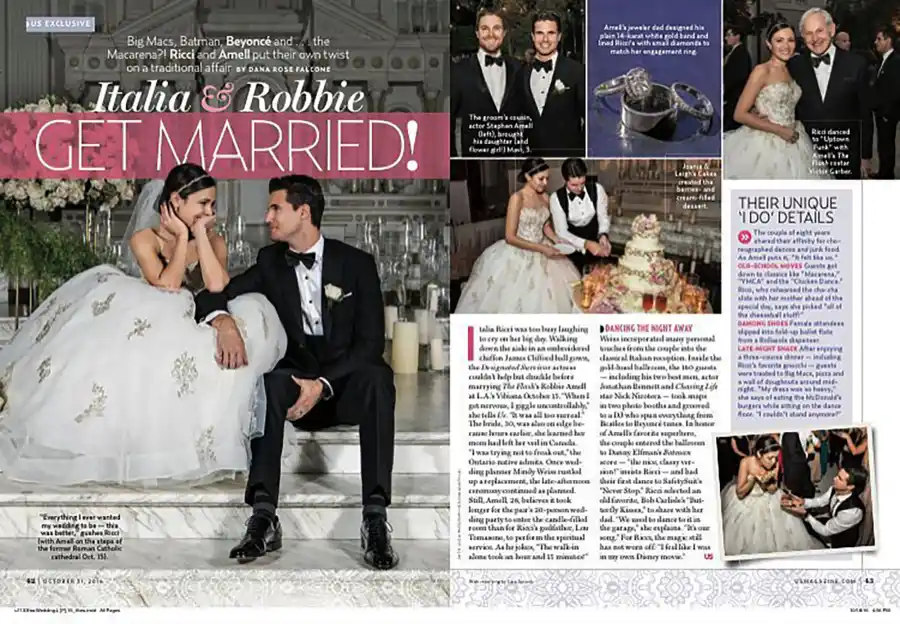 Inside Italia Ricci and Robbie Amell’s Traditional Italian Wedding usweekly spread