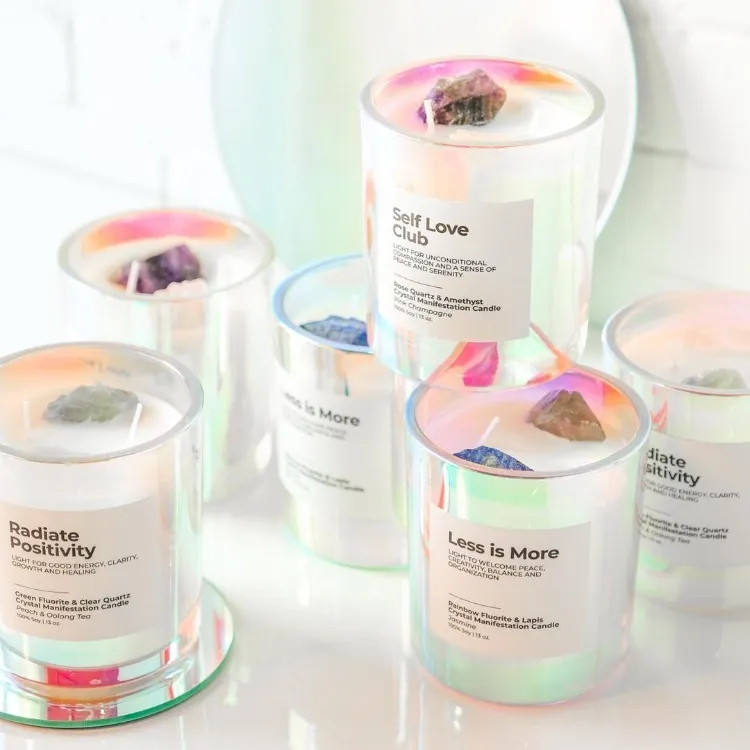 crystal manifestation candles