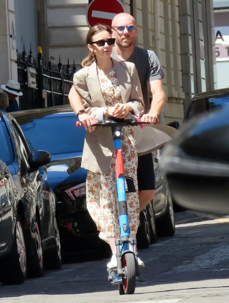 Lily Collins and Charlie McDowell They Ride Scooters Just Like Us
