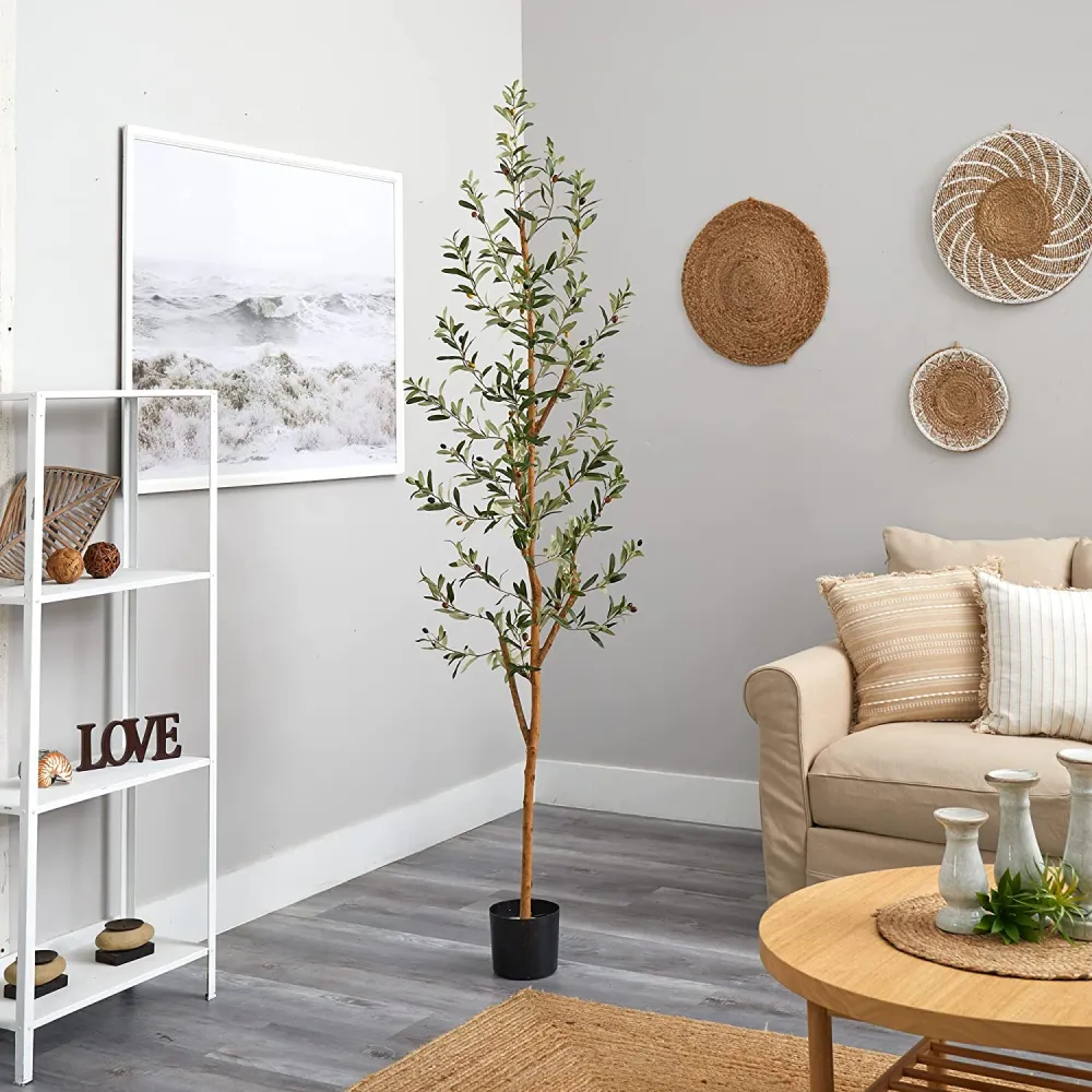 Nearly Natural 82&rdquo; Olive Artificial Silk Tree