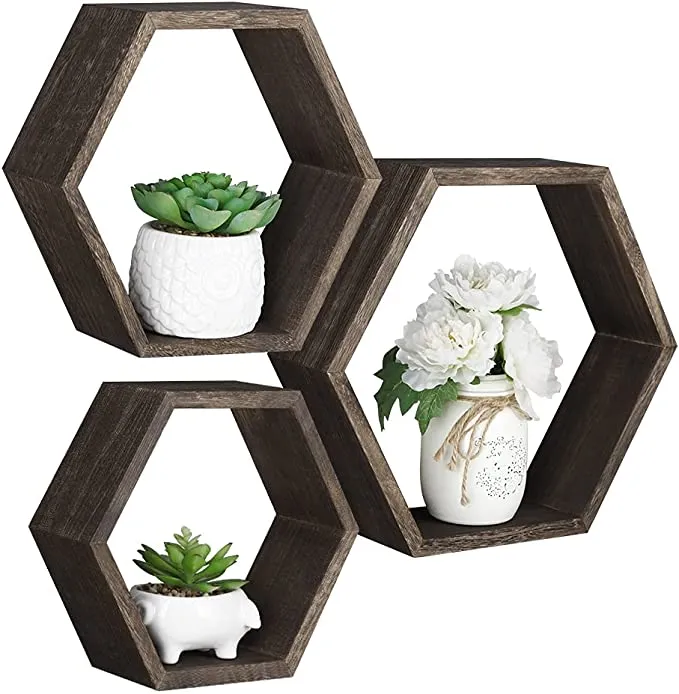 SEHERTIWY Hexagonal Floating Shelves