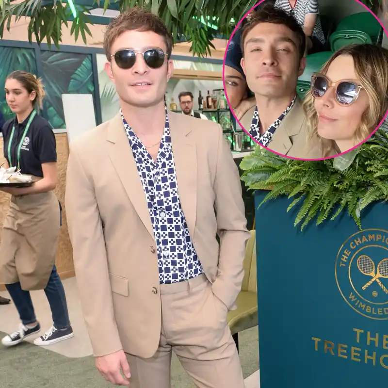 Wimbledon Fun Ed Westwick Sits Center Court With Ladies London Juliet
