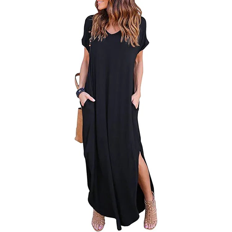 black maxi dress