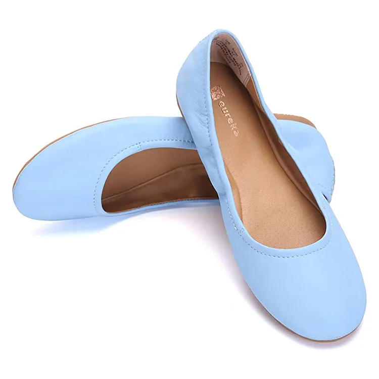 blue ballet flats