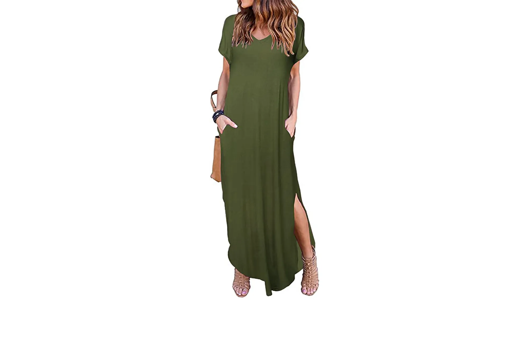 green maxi dress