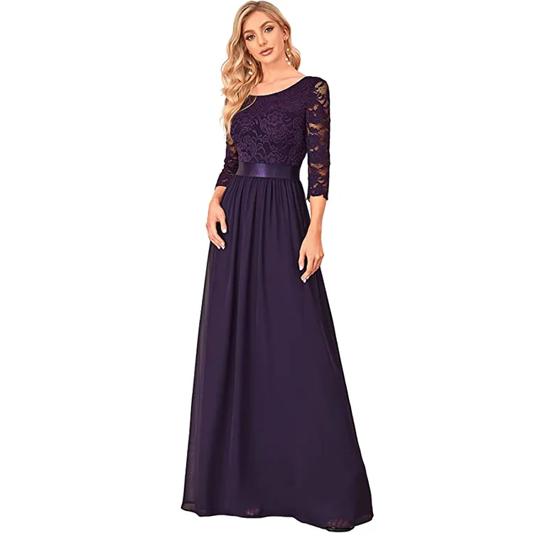 lace long sleeve gown