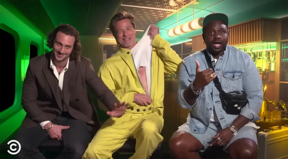 Brad Pitt Nearly Strips Down in Front of &lsquo;Bullet Train&rsquo; Costars 2