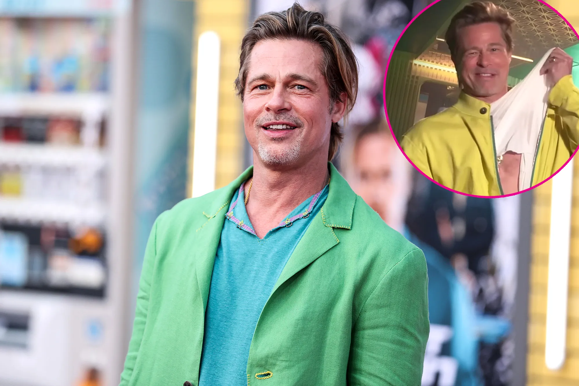 Brad Pitt Nearly Strips Down in Front of ‘Bullet Train’ Costars Promo