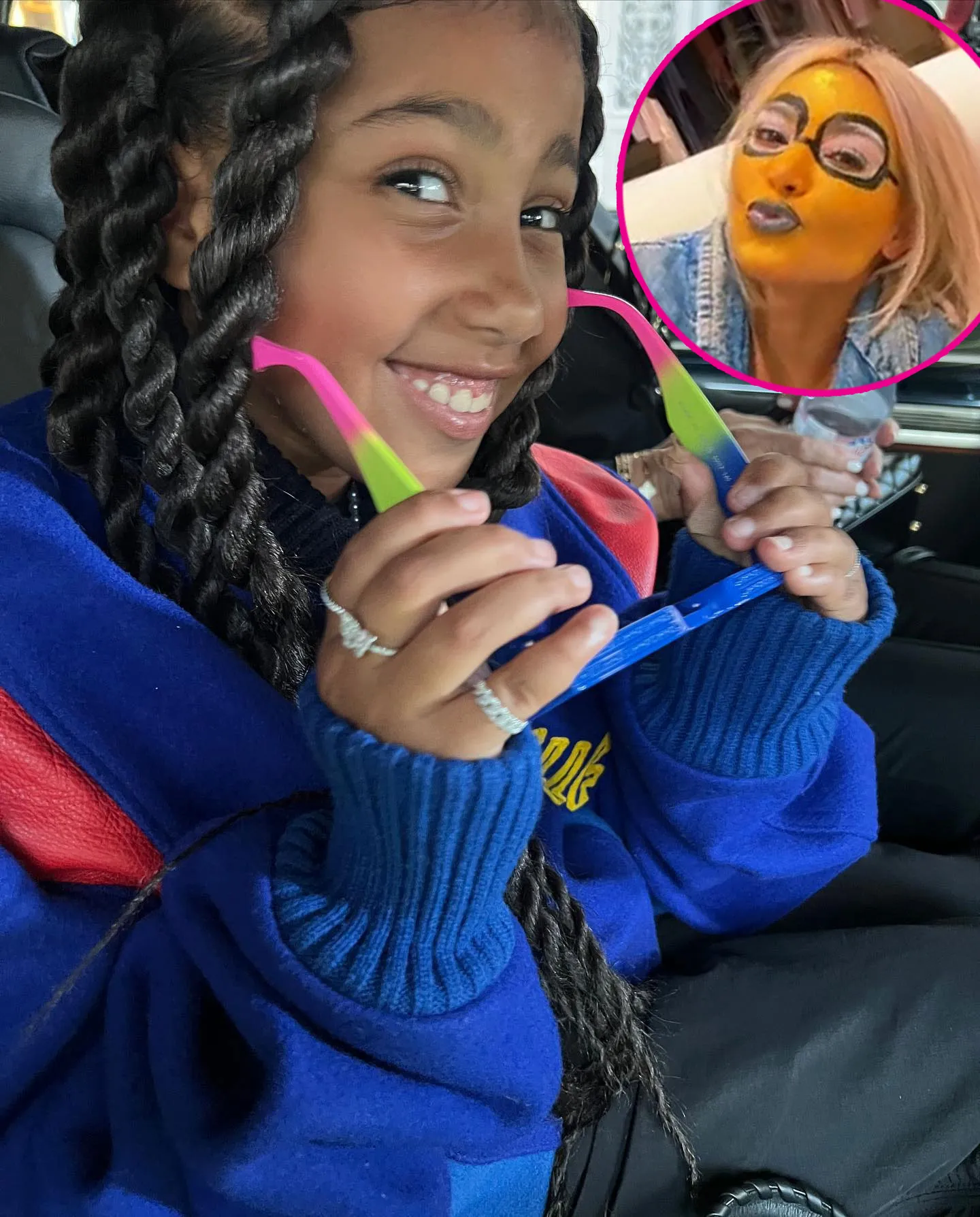 North West Gives Mom Kim Kardashian a Minions Makeup Makeover 4