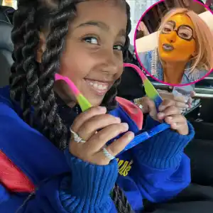 North West Gives Mom Kim Kardashian a Minions Makeup Makeover 4