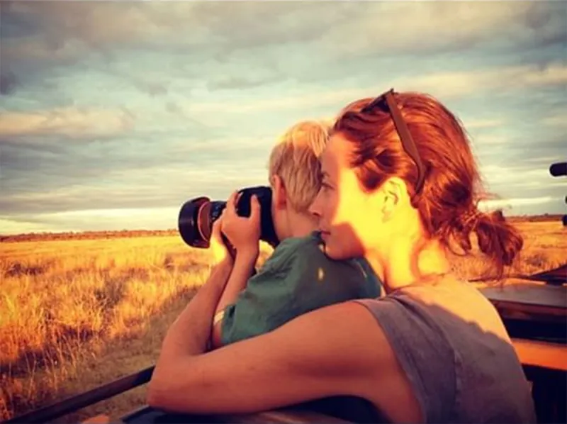 Turlington with Son August 2012 Christy Turlington Instagram Christy Turlington and Husband Ed Burns Family Album