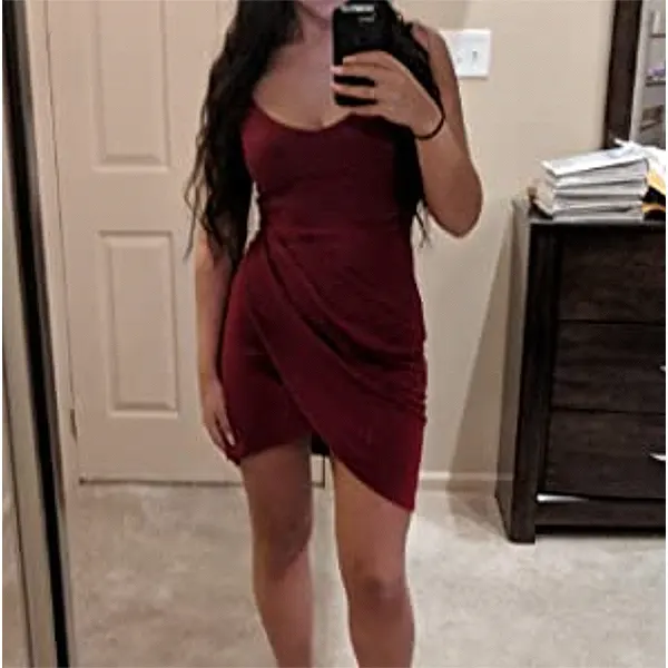 Zalalus Women's Wrap Bodycon Mini Dress