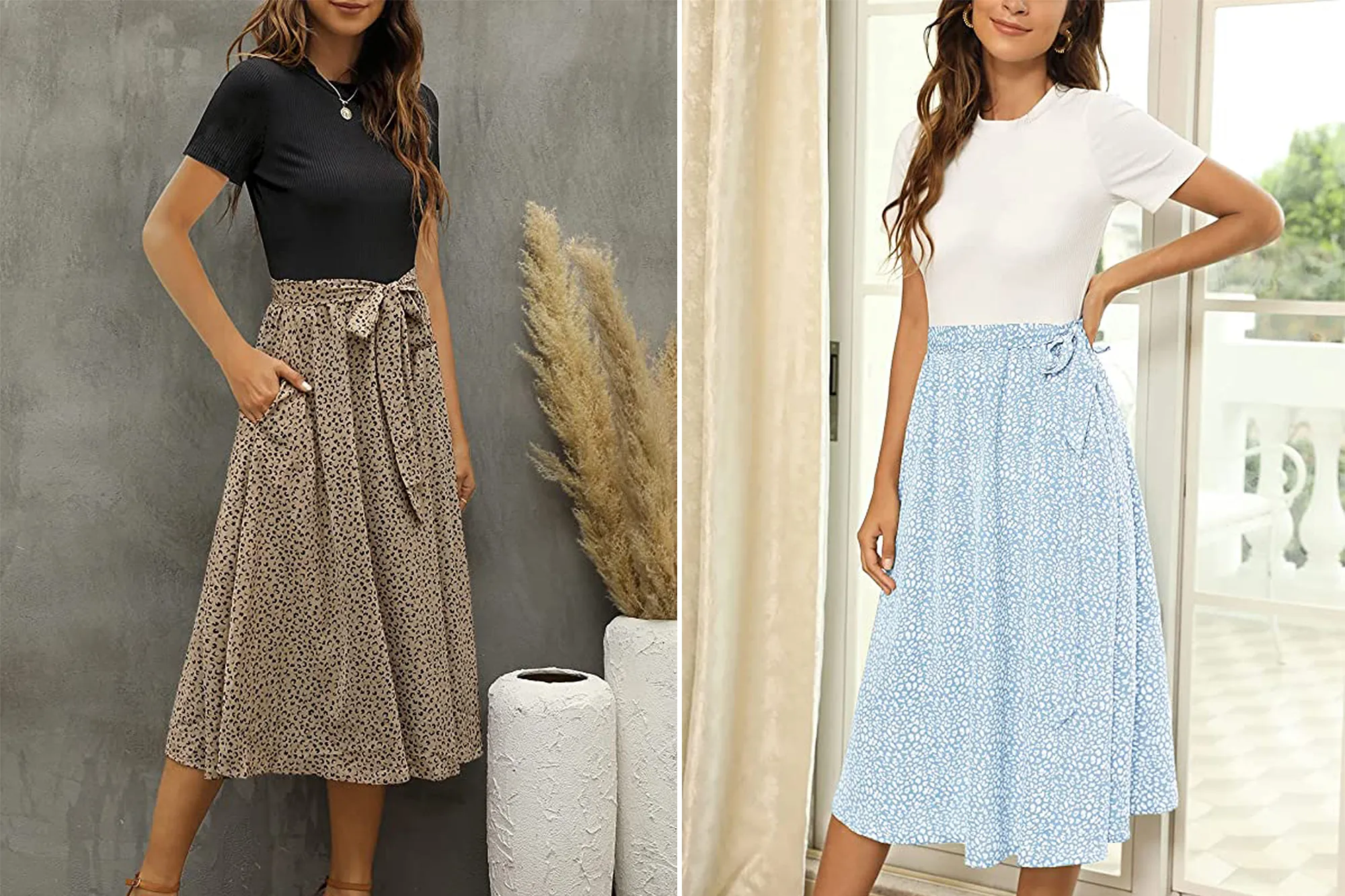 Zattcas Women's Short Sleeve Midi Dress