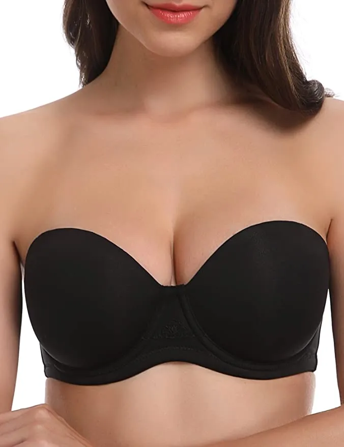 black strapless bra