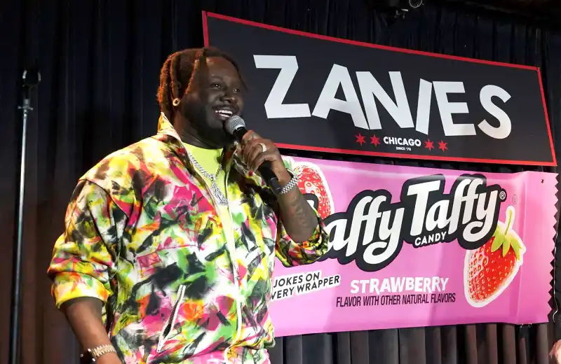 hot pics T-Pain Laffy Taffy`s `Your Jokes, Our (W)rapper` joke-writing contest National Tell a Joke Day at Zanies Comedy Club Chicago