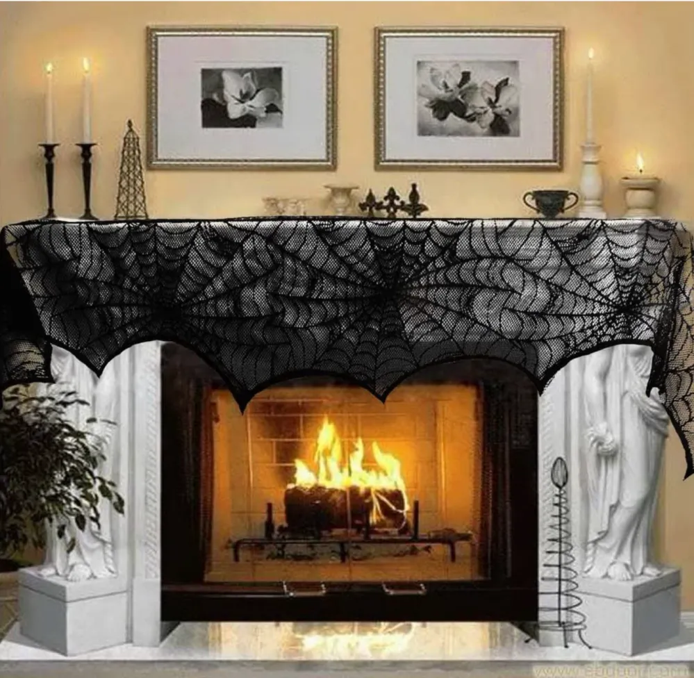 AerWo Halloween Black Lace Spiderweb