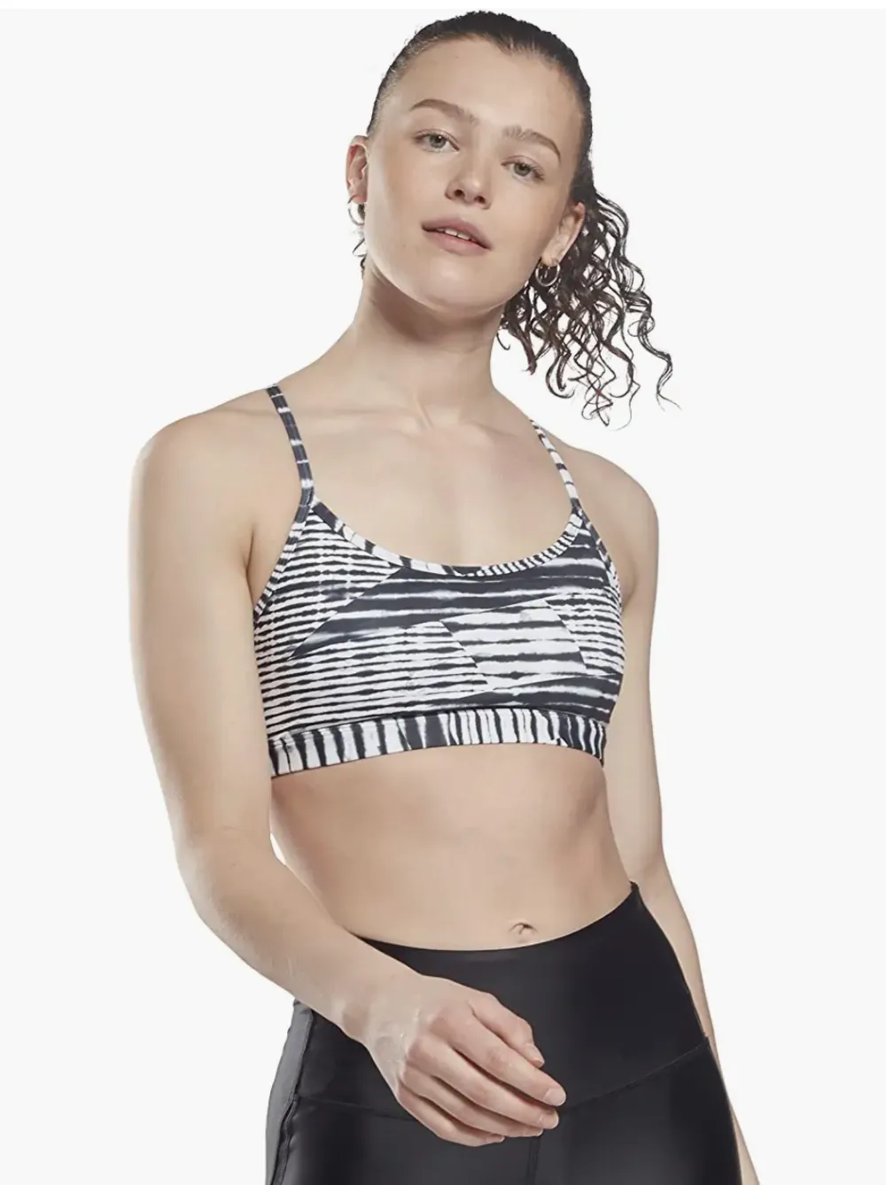 Core 10 by Reebok Women's Strappy Printed Light Support Sports Bra