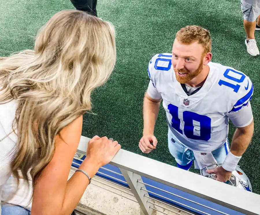 Cowboys Quarterback Cooper Rush and Lauryn Rush’s Relationship Timeline at game