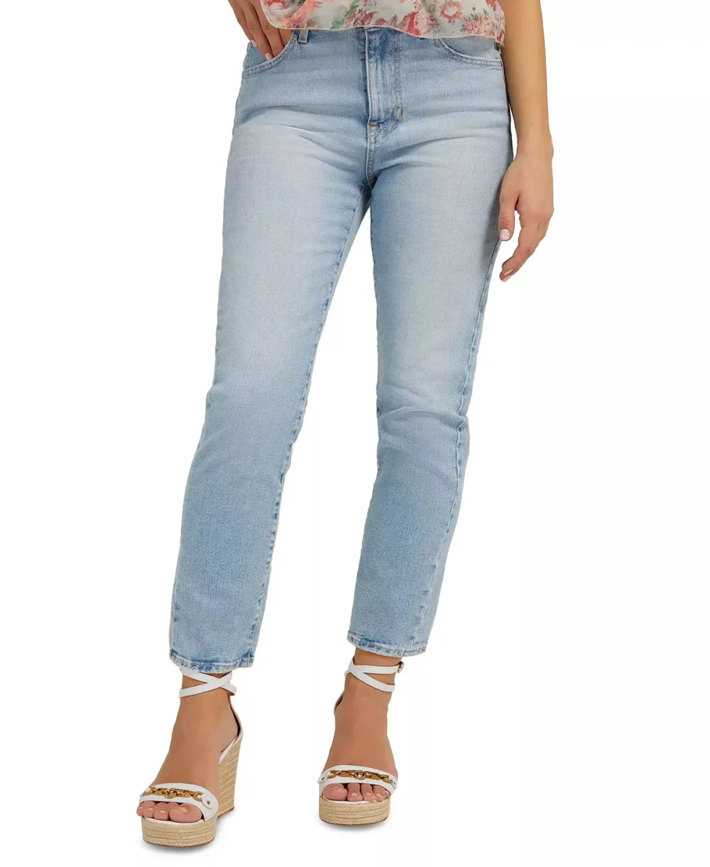 GUESS Women's Straight-Leg High-Rise Jeans