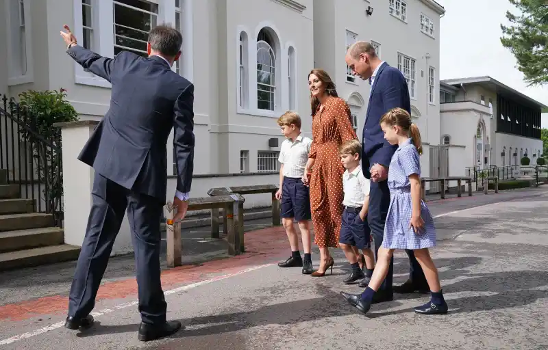 Kate Middleton and Prince William Take Prince George, Princess Charlotte and Prince Louis to School in Matching Uniforms