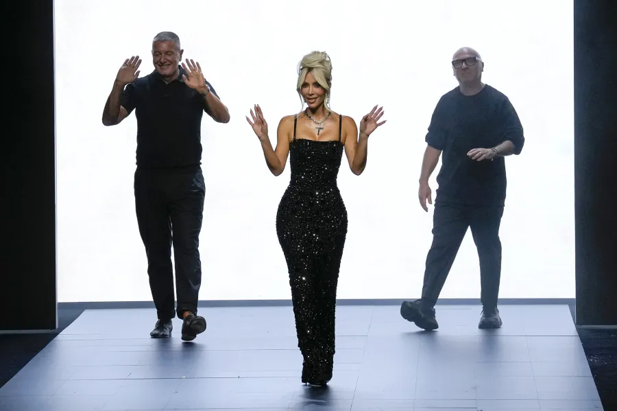 Kim Kardashian Bows at Dolce and Gabbana Fashion Show In Milan