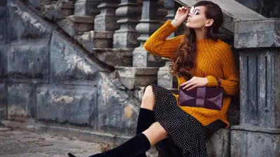 Long-Fall-Skirts-With-Boots-Stock-Photo