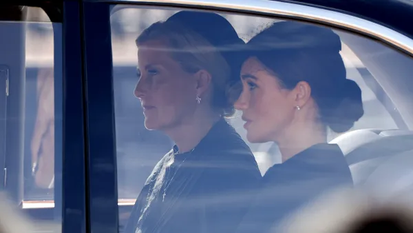 Meghan Markle Rides With Countess Sophie During Procession for Queen Elizabeth II