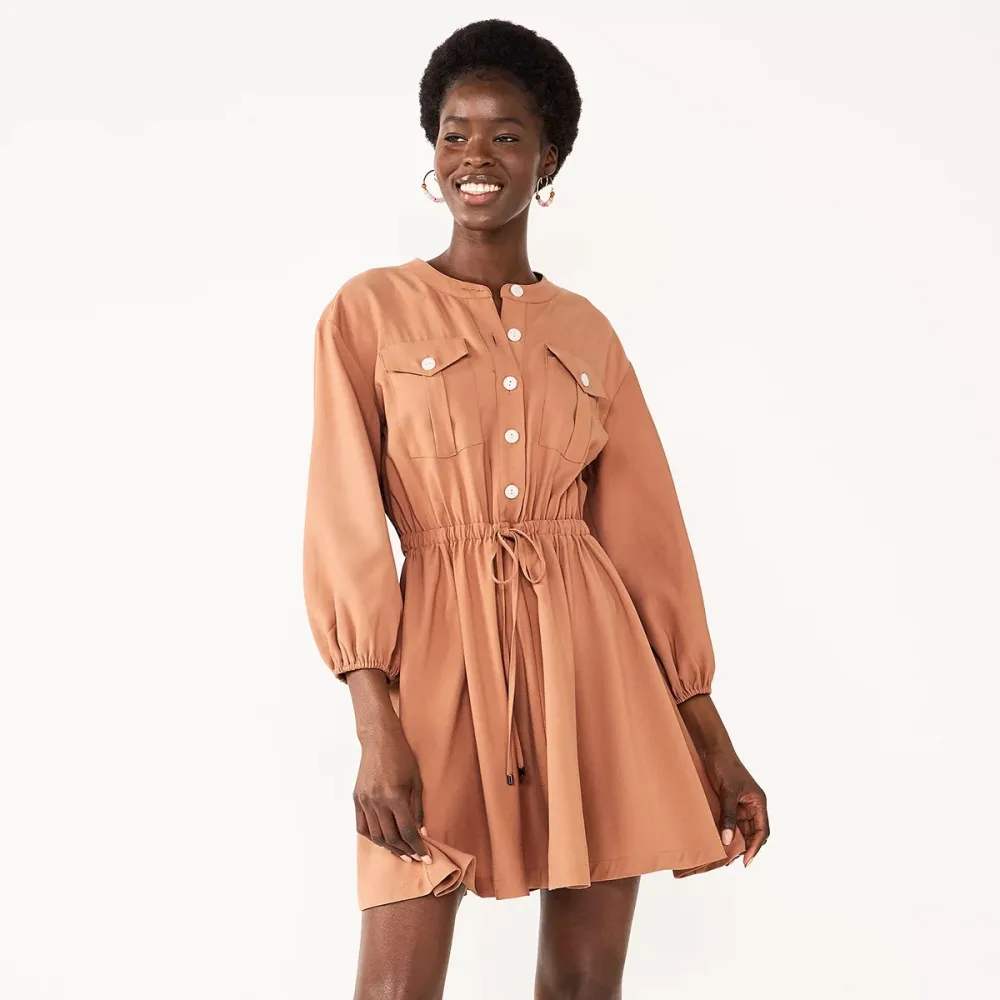 Nine West Fit & Flare Utility Dress