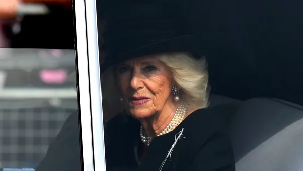 Queen Consort Camilla Wears Brooch From Late Father to Queen Elizabeth's Funeral