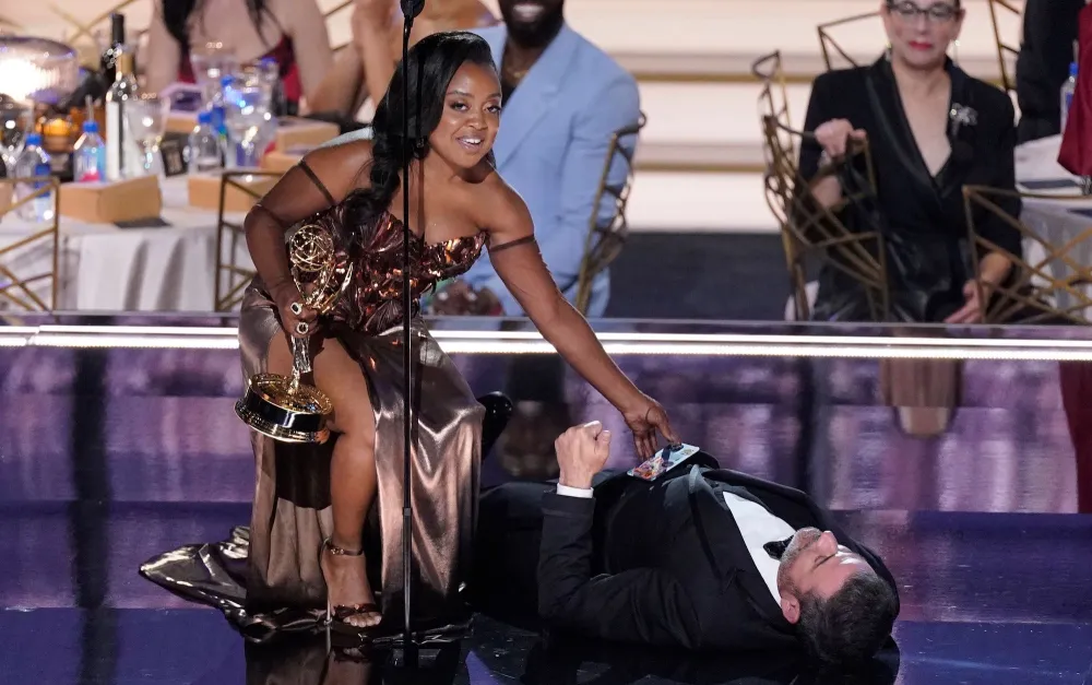 Quinta Brunson and Jimmy Kimmel Emmy Awards 2022