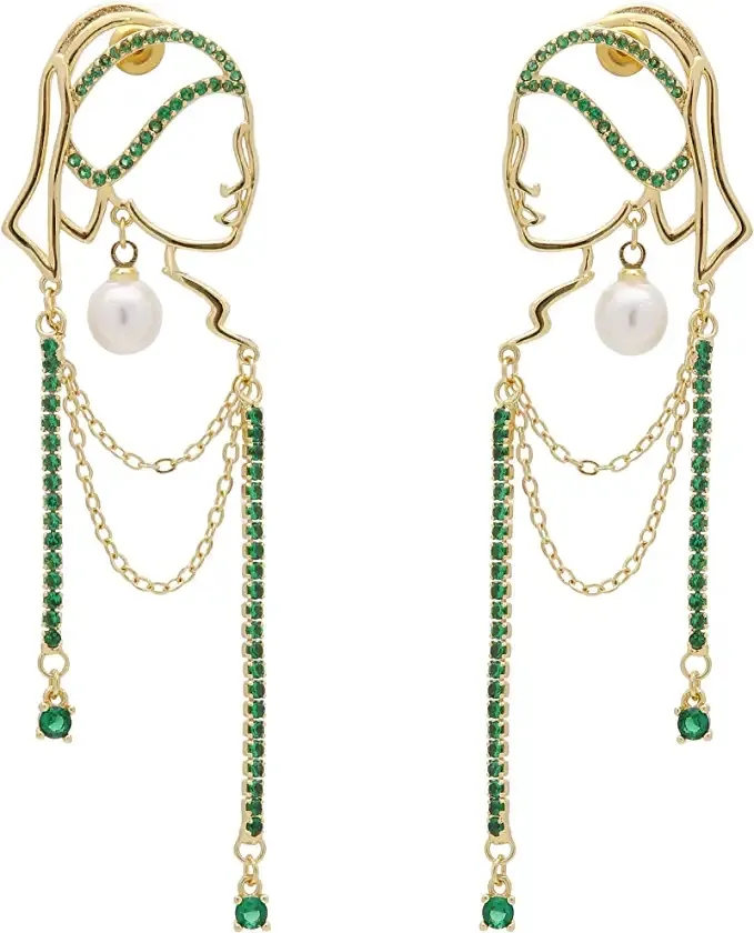 TEBIHOYO Unique Abstract Face Art Earrings