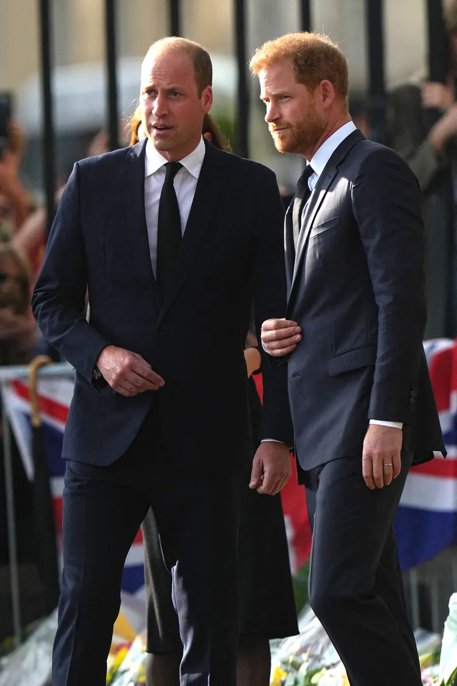 Prince William and Prince Harry Unite to Greet Mourners With Duchess Kate and Meghan Markle