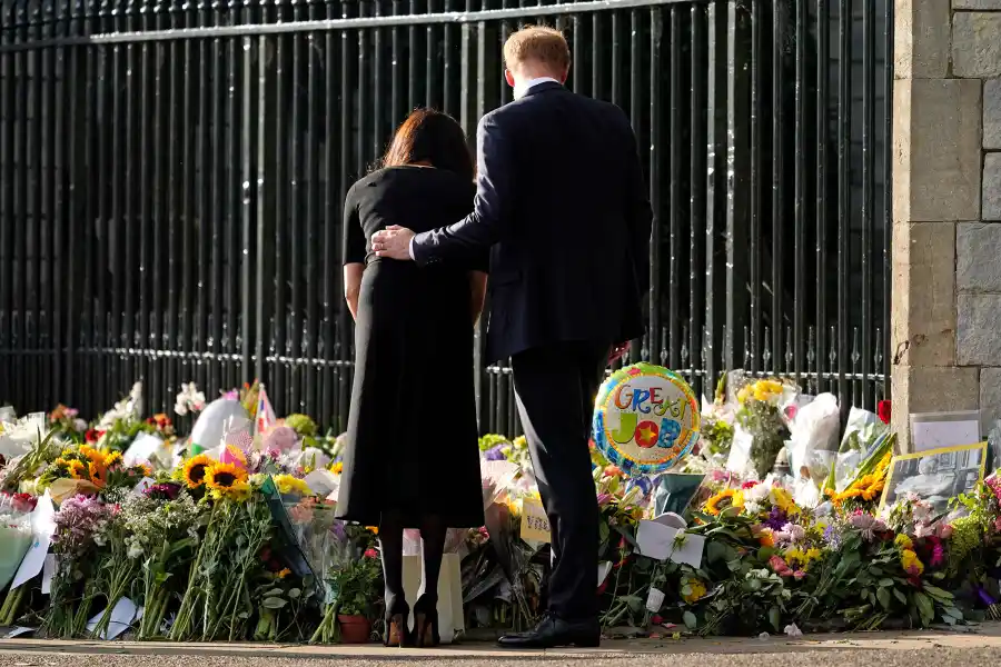 Prince William and Prince Harry Unite to Greet Mourners With Duchess Kate and Meghan Markle