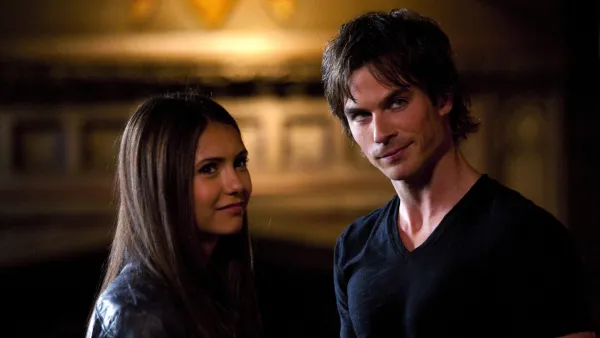 Nina Dobrev and Ian Somerhalder in 'The Vampire Diaries.'
