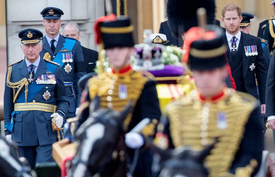 William and Harry Walk Behind Queen Coffin Almost 25 Years to the Day After Princess Diana's Funeral 15