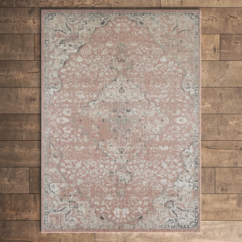 pink boho rug