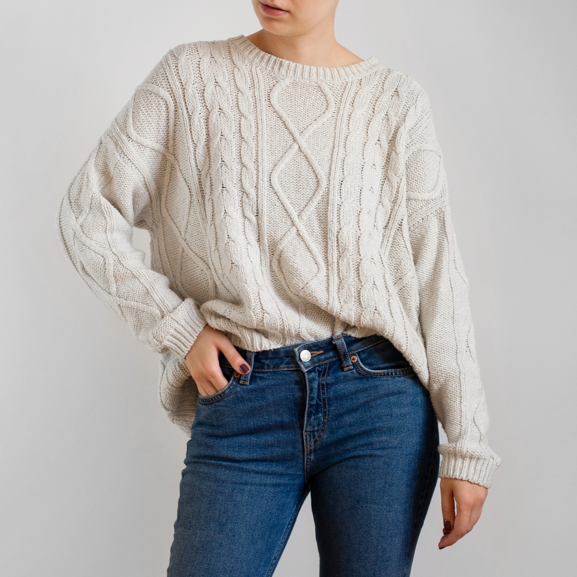 Cable-Knit-Sweater-Stock-Photo