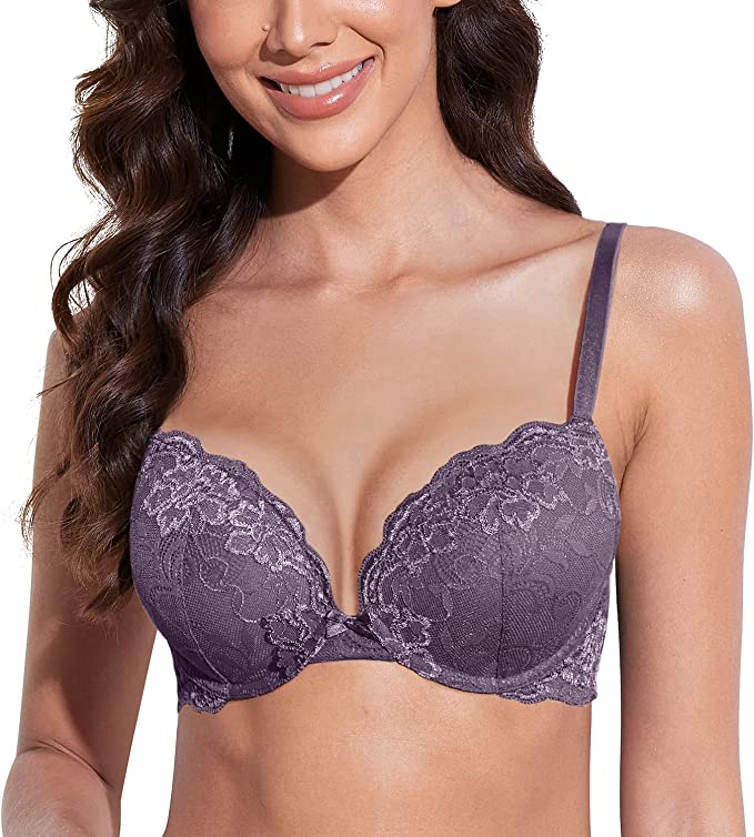 Deyllo Women&rsquo;s Push Up Lace Bra