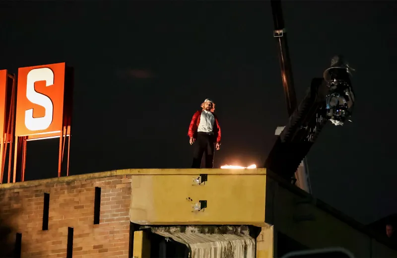 Ryan Gosling Looks Unrecognizable Dressed Up on First Day of Filming New '80s Film ‘The Fall Guy’: Photos