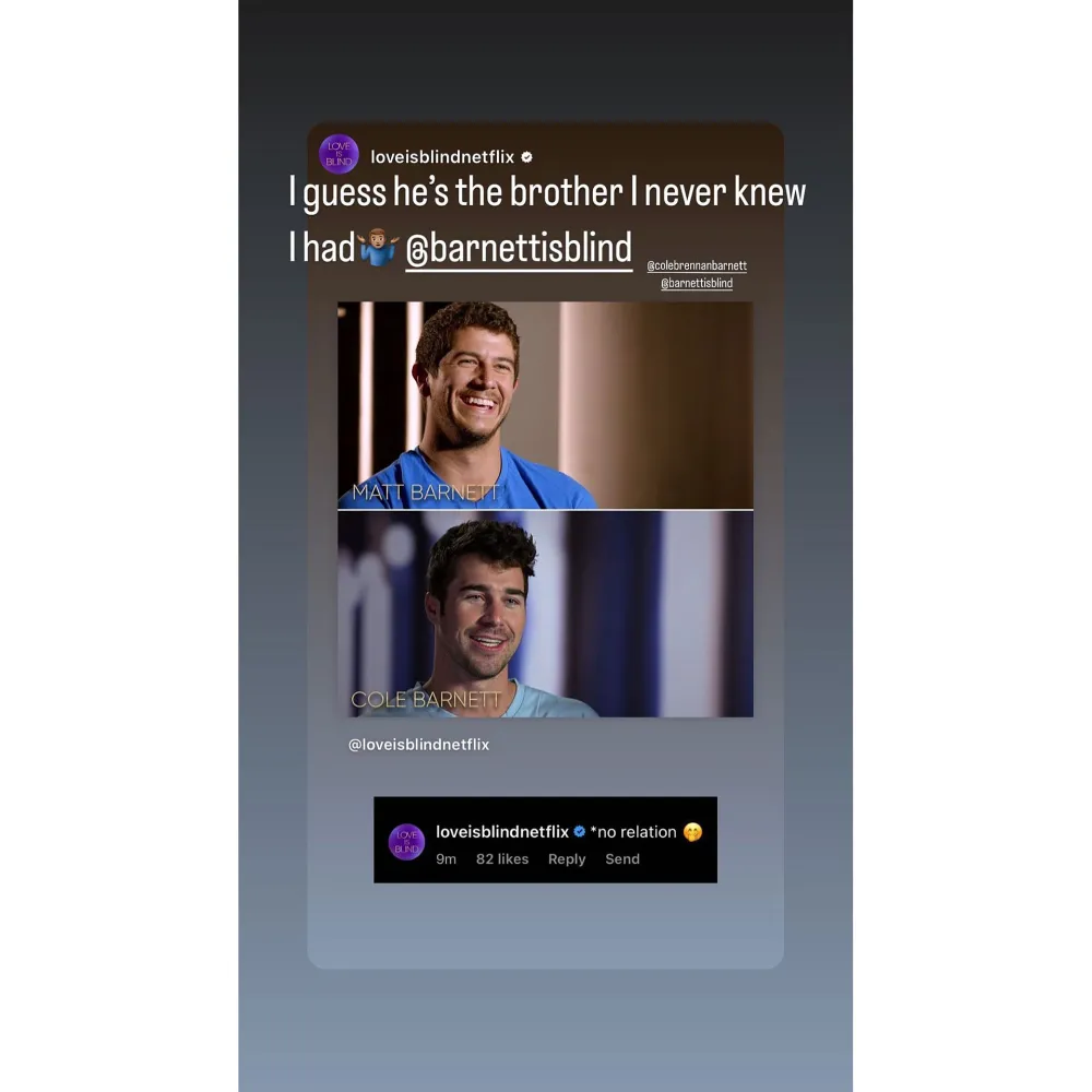 Love Is Blind Cole Barnett Reacts to Fan Theory That He Is Related to Matt Barnett